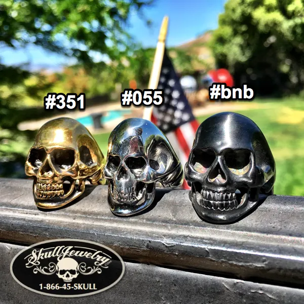 Back in Black Stainless Steel Skull Ring - Matte Black Skull Ring (#BNB)
