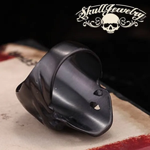 Back in Black Stainless Steel Skull Ring - Matte Black Skull Ring (#BNB)