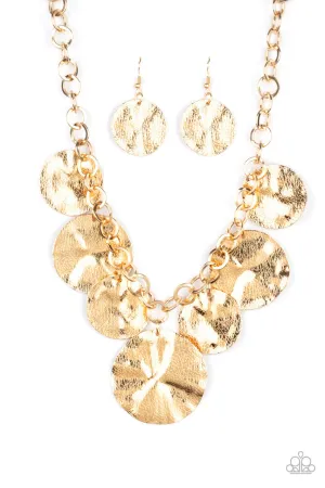 Barely Scratched the Surface Gold Paparazzi Necklace