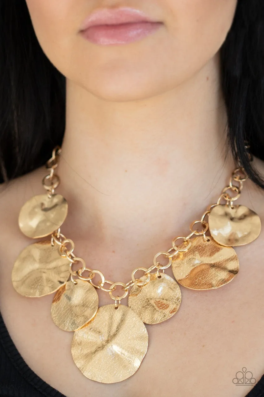Barely Scratched the Surface Gold Paparazzi Necklace