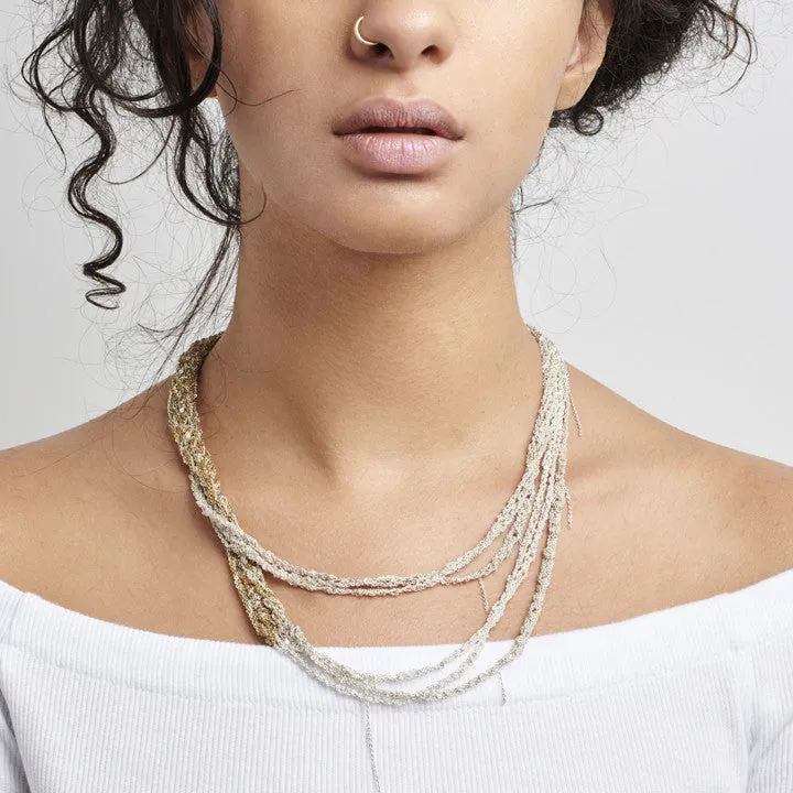 Baroque Slim Necklace in Silver   Gold   Haze