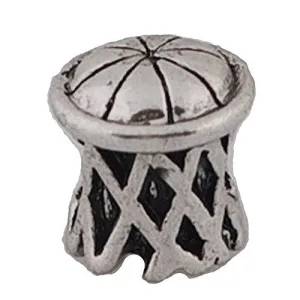 Basketball in Hoop Charm European Bead Compatible for Most European Snake Chain Bracelet