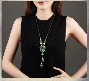 Beautiful Jade Flower Necklaces