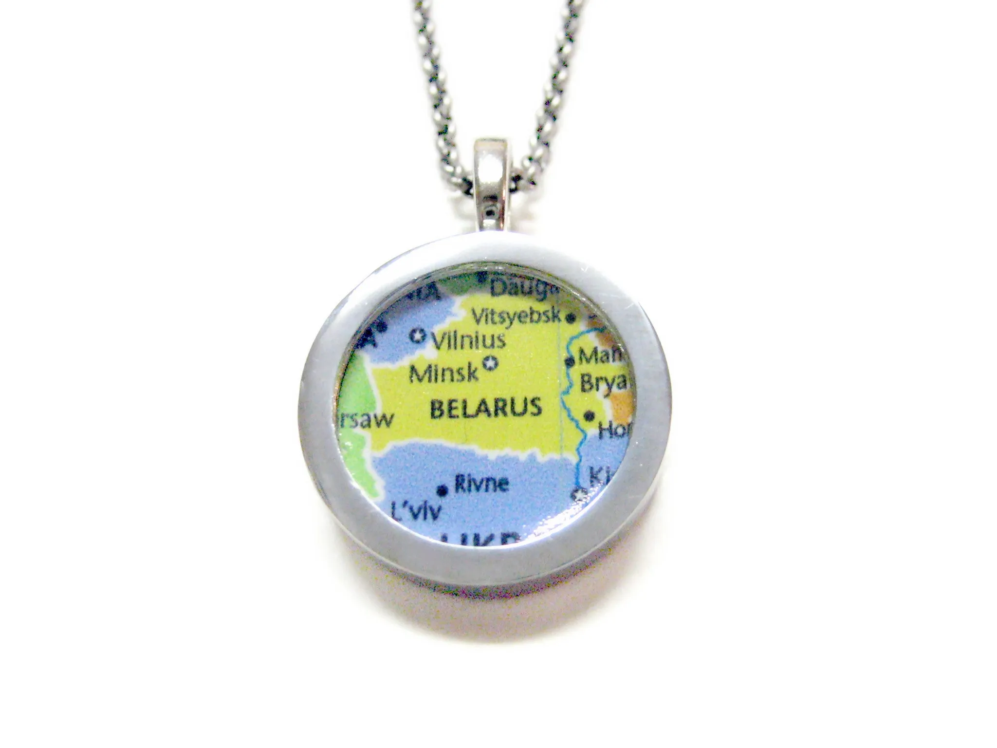 Belarus Map Pendant Necklace