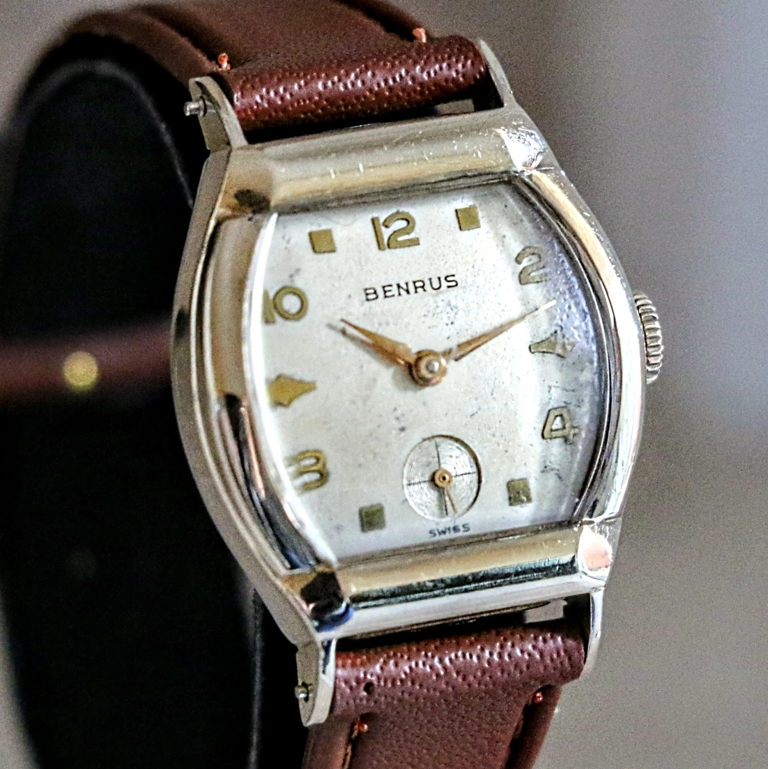 BENRUS Watch Model DN21 17 Jewels ETA 1281 Swiss Made Wristwatch
