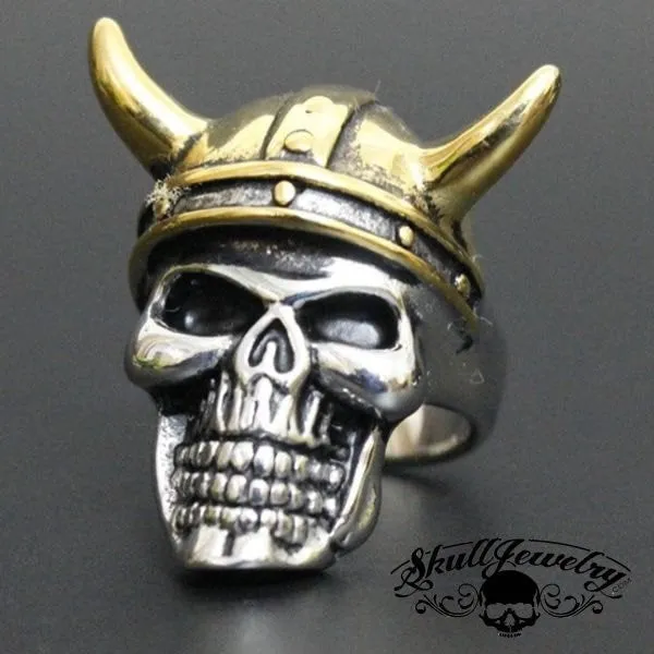 Biblical 'Zedekiah' Last King Of Judah Skull w/Horns Ring (#577)