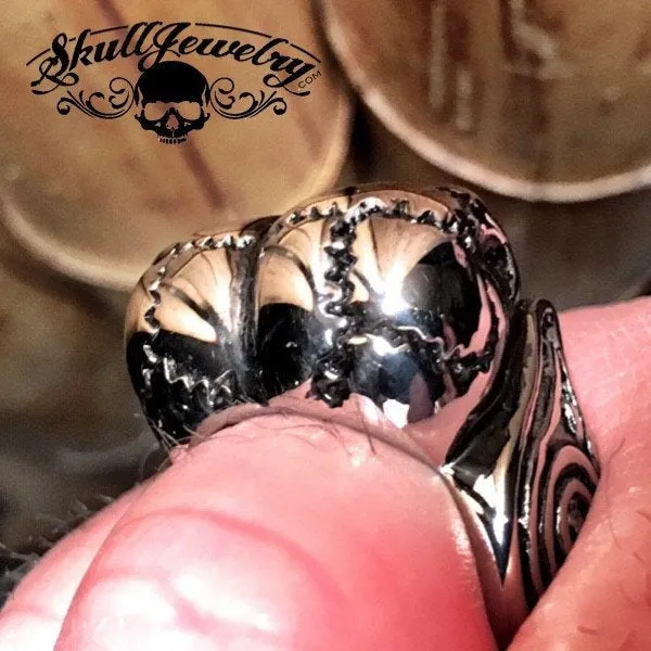 Big, Bold & Heavy 'Love Me Two Times' Skull Ring (209)