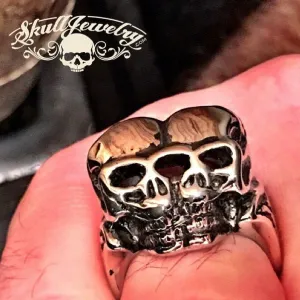 Big, Bold & Heavy 'Love Me Two Times' Skull Ring (209)