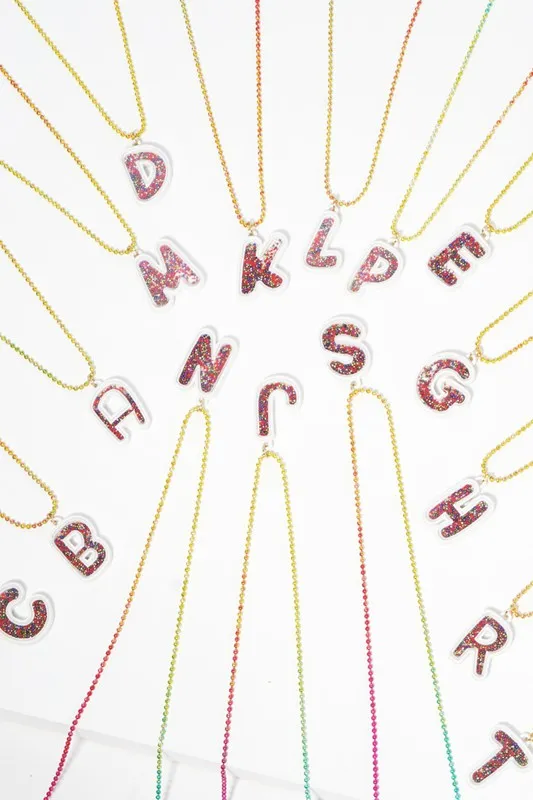 Big Letter Initial Necklaces for Kids