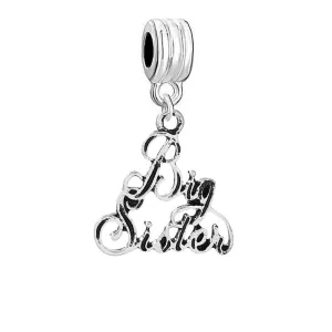 Big Sister Charm Dangle European Bead Compatible with Snake Chain Charm Bracelets