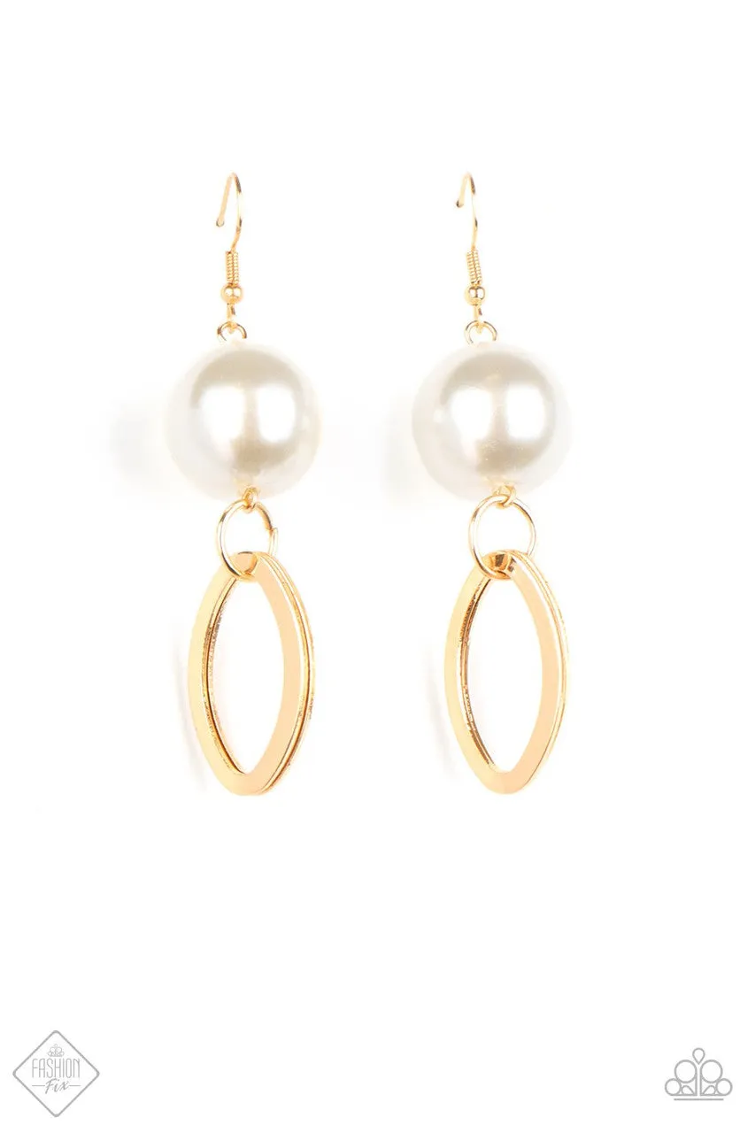 Big Spender Shimmer Gold Paparazzi Earrings