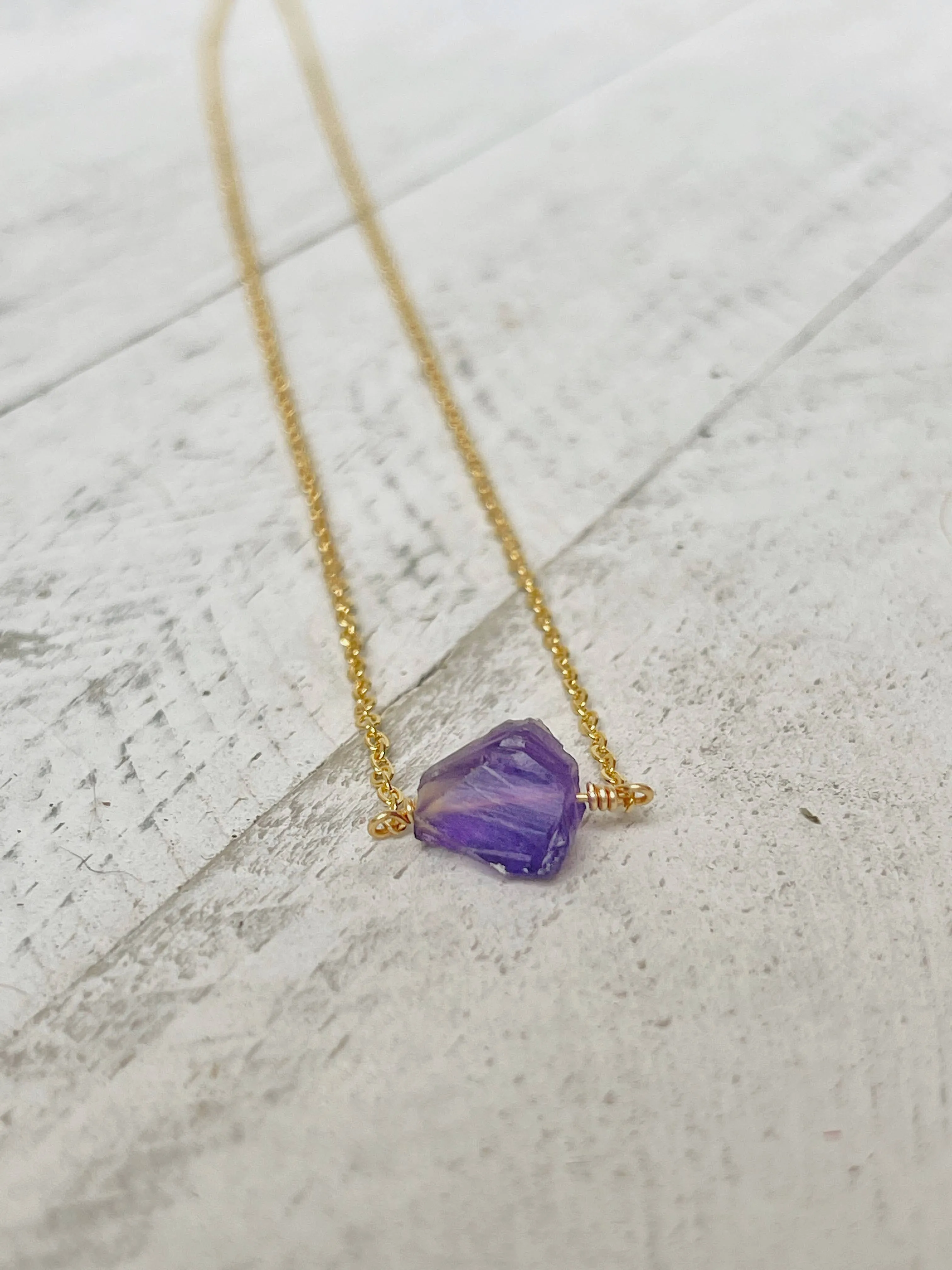 Birthstone Necklace - February - Amethyst