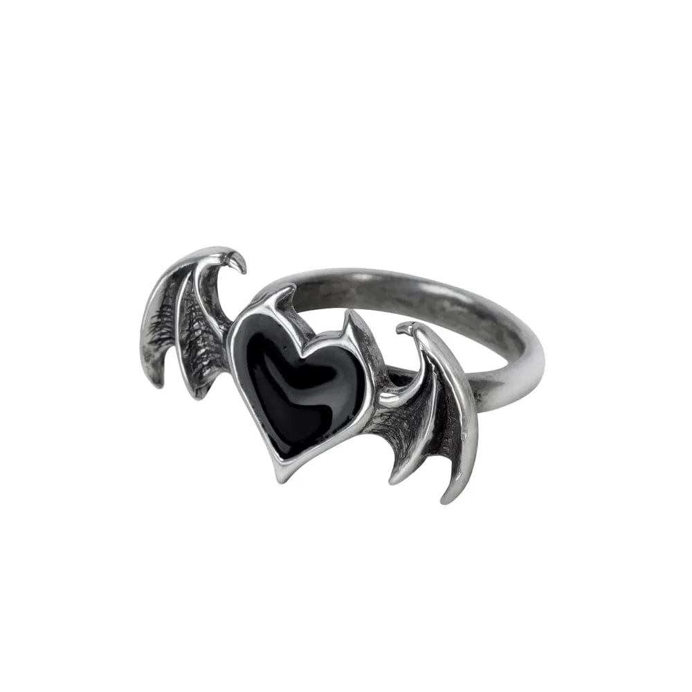 Black Demon Heart 💍🦇 Gothic Soul Ring