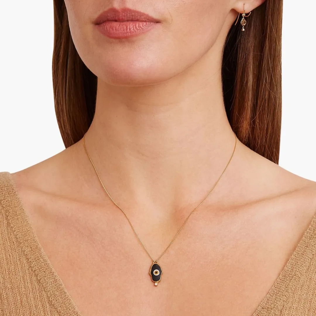 Black Evil Eye Hamsa Necklace