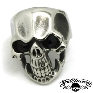 Black Friday - Skull Ring with Black Gem Stone Eyes (245)