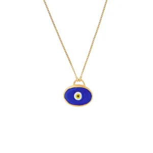 Blue Evil Eye Silver Necklace