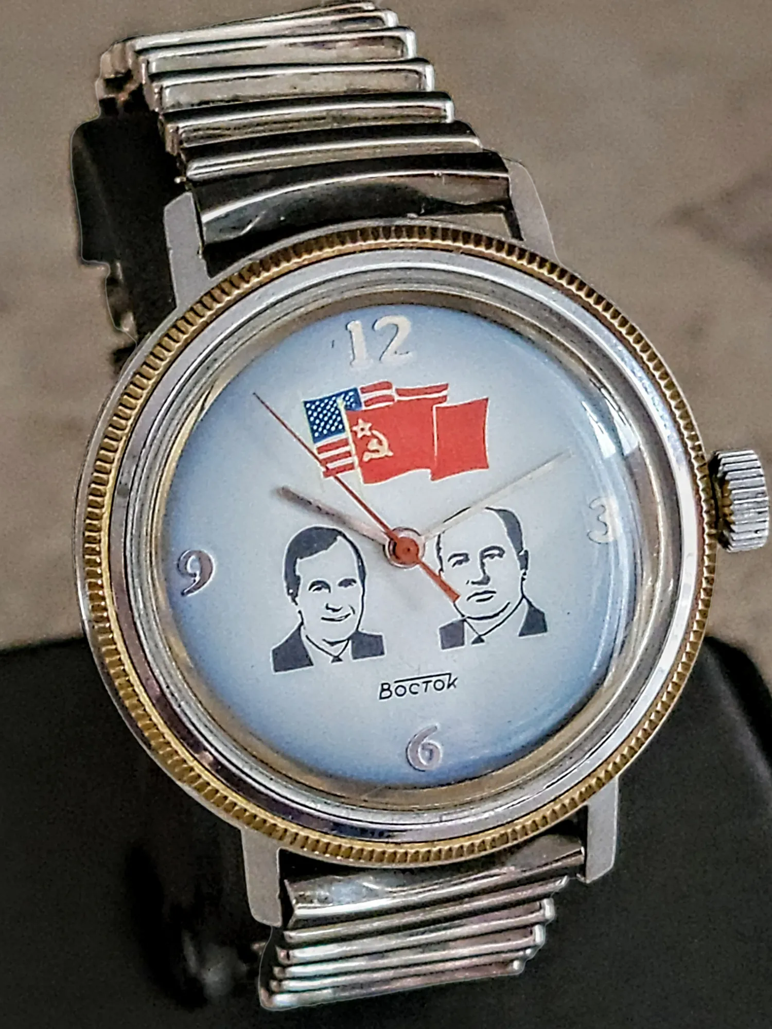 BOCTOK USSR Watch Bush & Gorbachev Wristwatch - The Helsinki Summit 1990