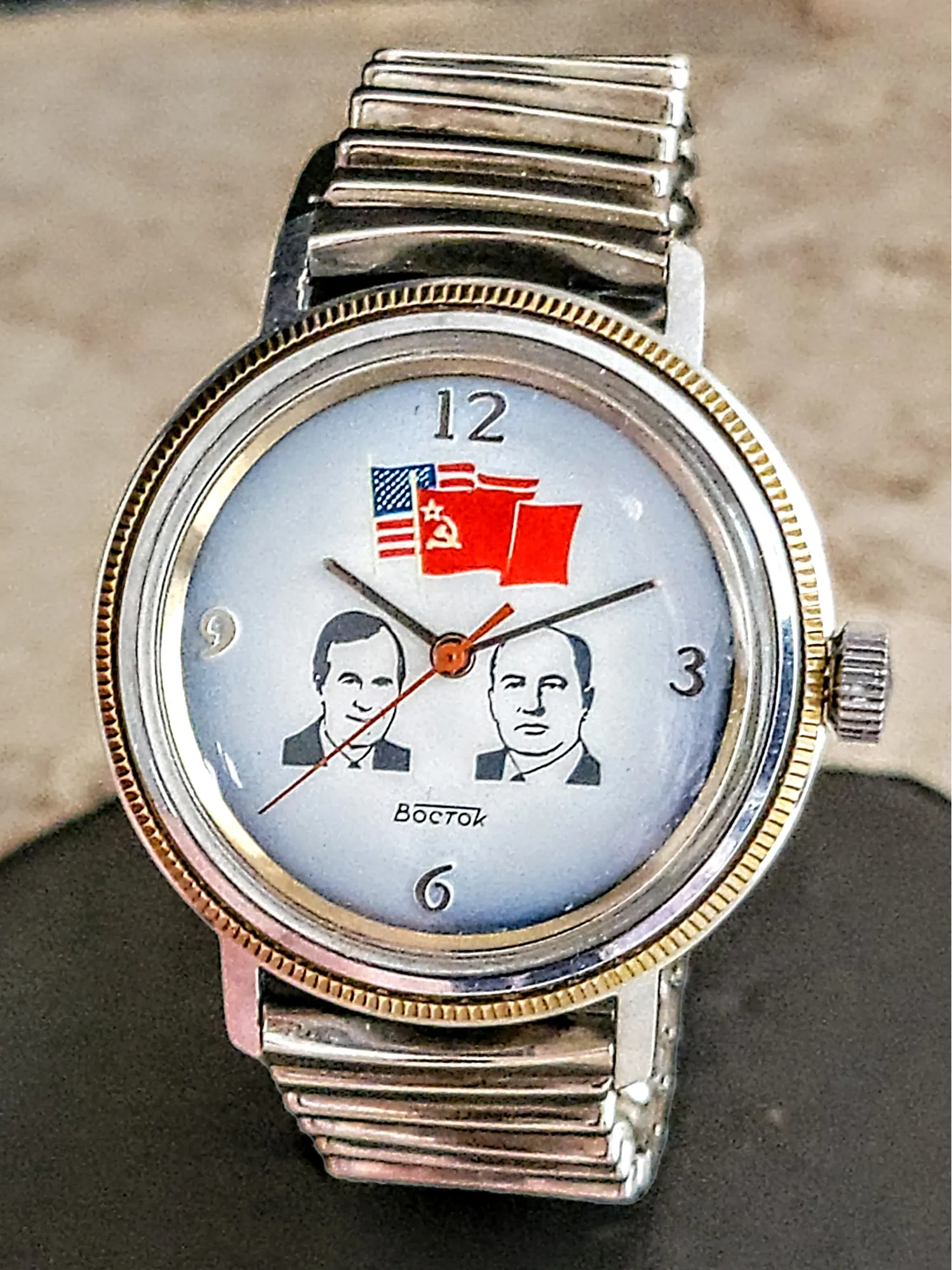 BOCTOK USSR Watch Bush & Gorbachev Wristwatch - The Helsinki Summit 1990