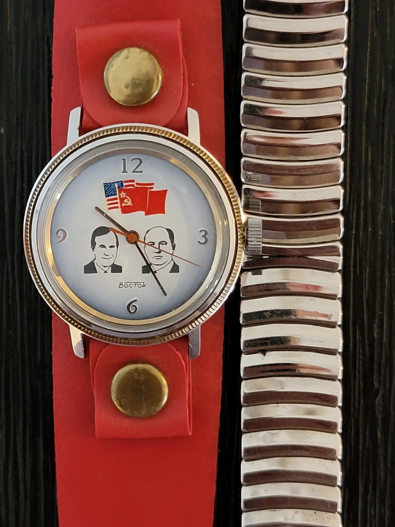 BOCTOK USSR Watch Bush & Gorbachev Wristwatch - The Helsinki Summit 1990