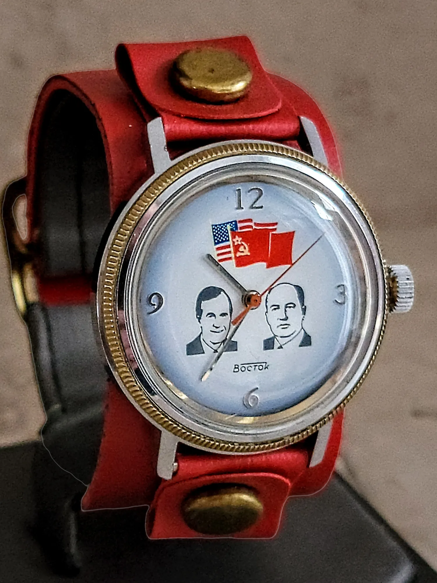 BOCTOK USSR Watch Bush & Gorbachev Wristwatch - The Helsinki Summit 1990