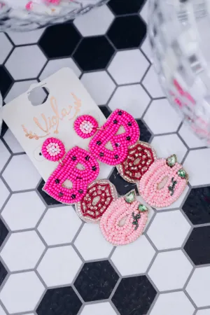 Boo Seed Bead Earrings - Pink