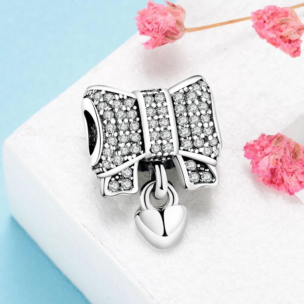 Bow Tie Heart Charm