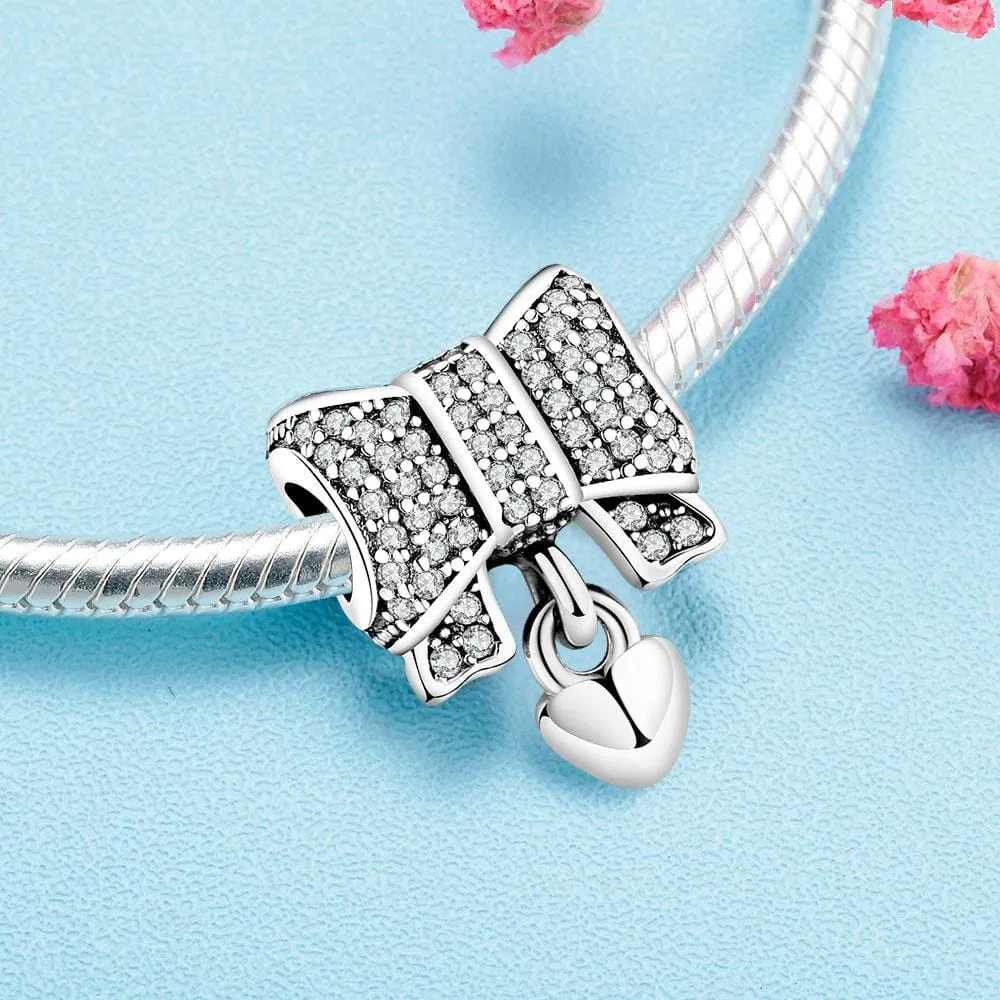 Bow Tie Heart Charm