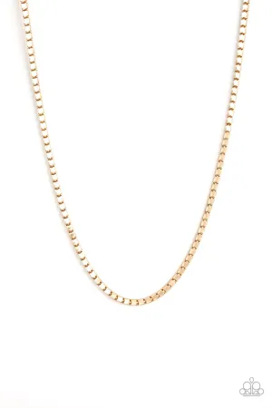Boxed In Gold Paparazzi Men's Necklace