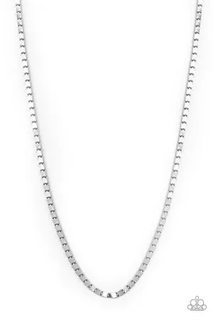 Boxed In Silver Paparazzi Men's Necklace