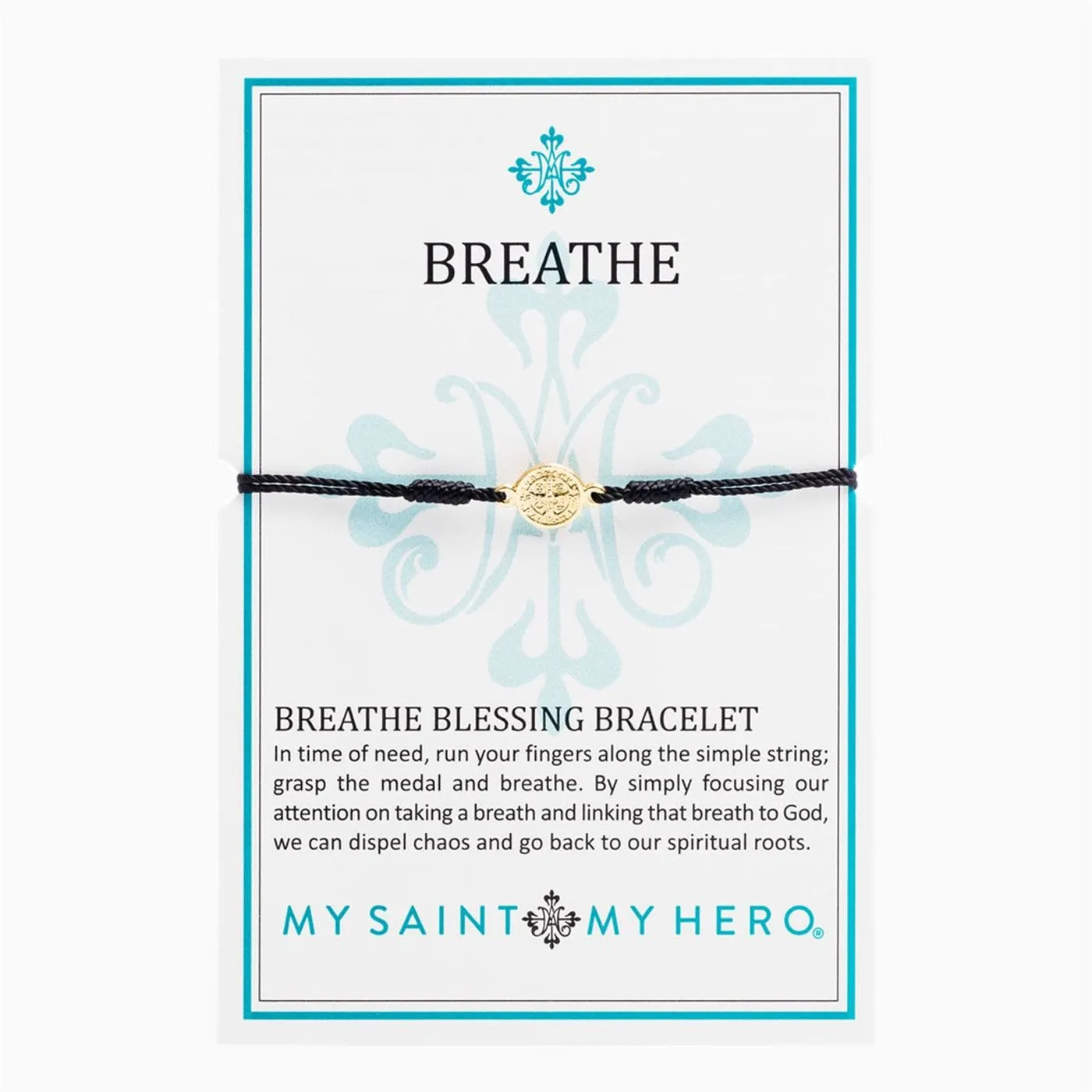 Breathe Blessing Bracelet (Blk/Gold)