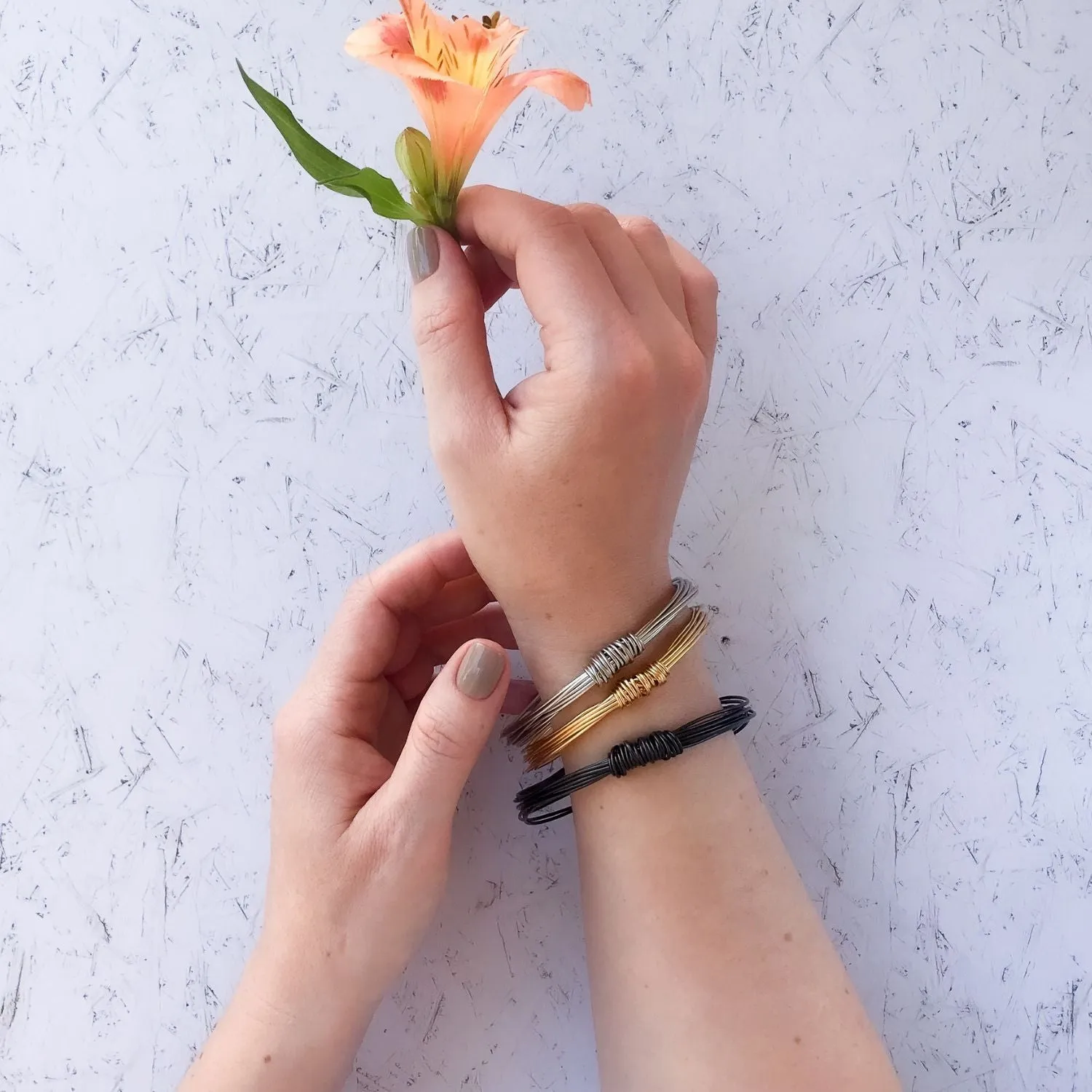 Brene Bundle of 3 essential wire bracelets