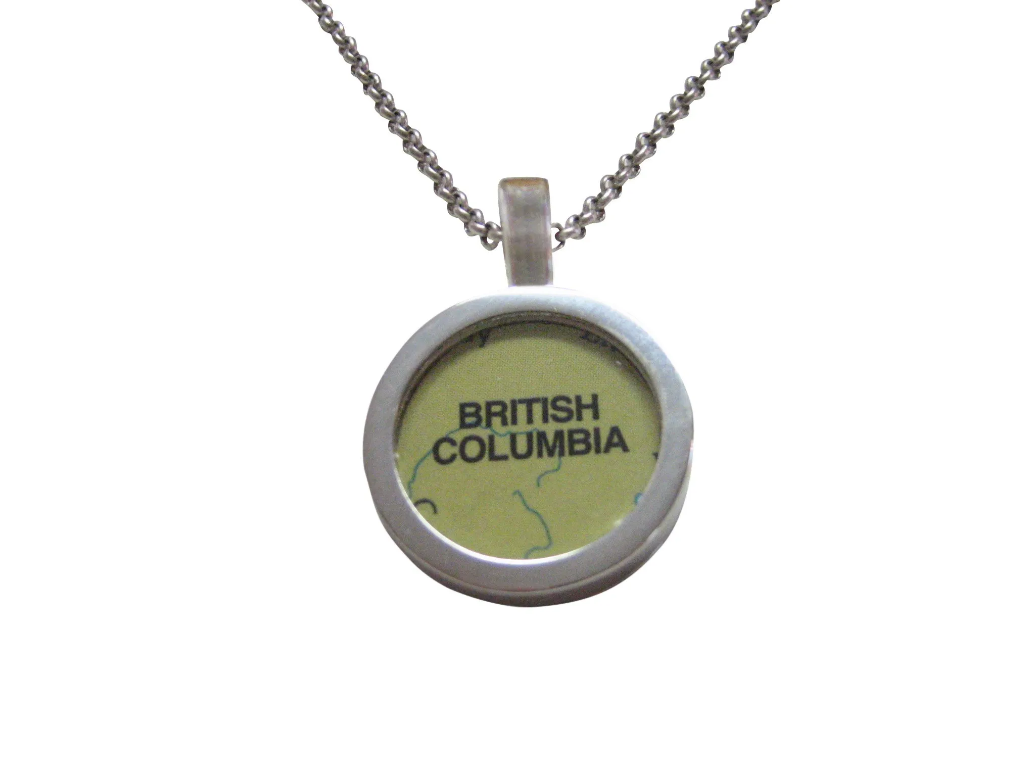 British Columbia Canada Map Pendant Necklace