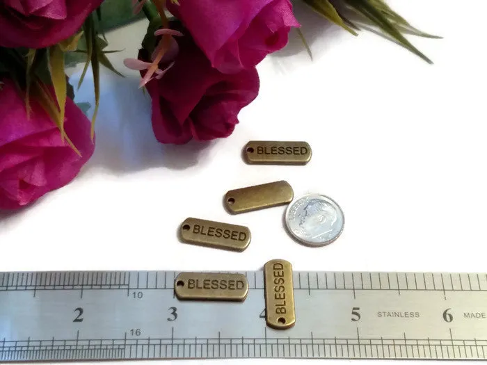 Bronze Blessed Pendant Charms Tags