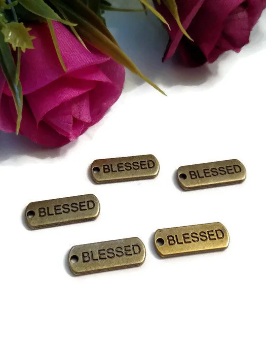 Bronze Blessed Pendant Charms Tags