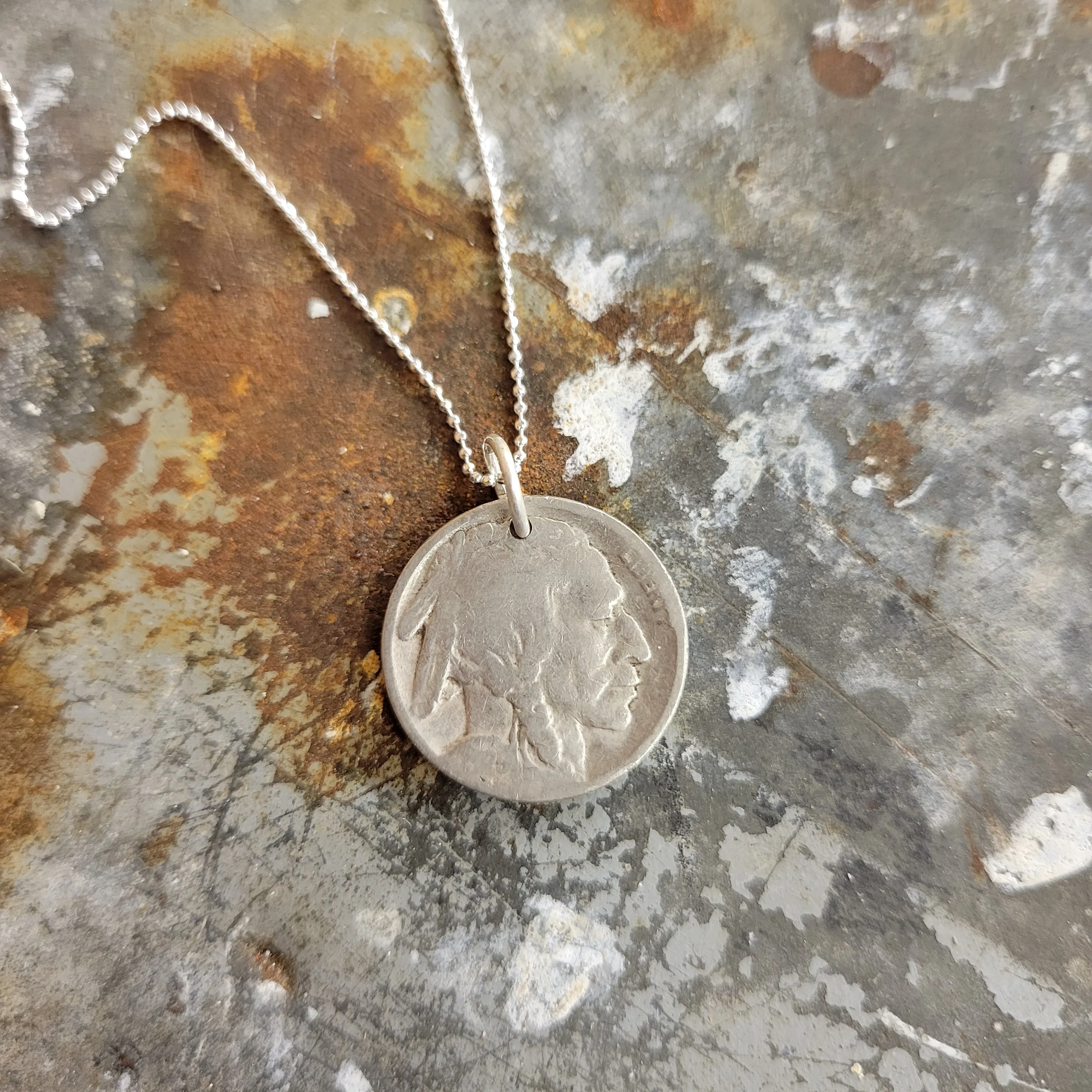 Buffalo Nickel Chief Necklace