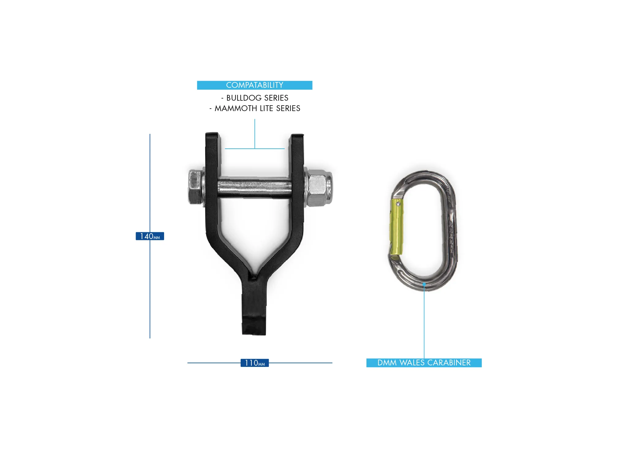 Bulldog Gear - Mammoth Lite Rig Shackle Attachment 80x80mm