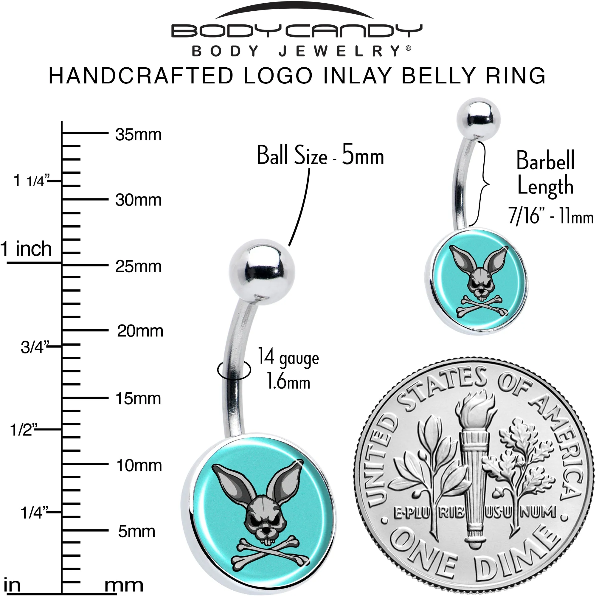 Bunny and Crossbones Belly Ring