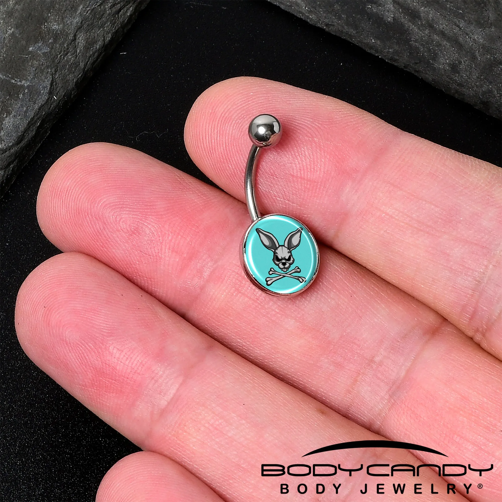 Bunny and Crossbones Belly Ring