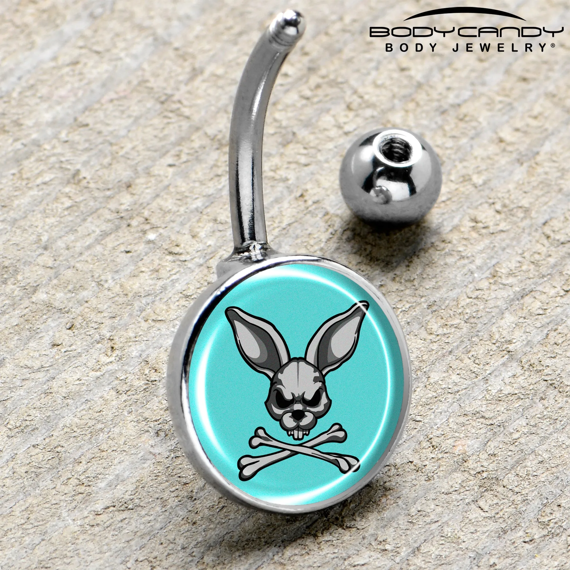 Bunny and Crossbones Belly Ring
