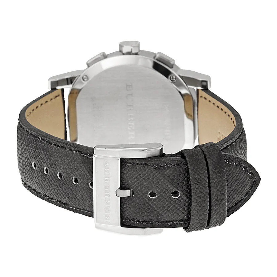 Burberry Grey Dial Black Leather Men's Watch BU9362