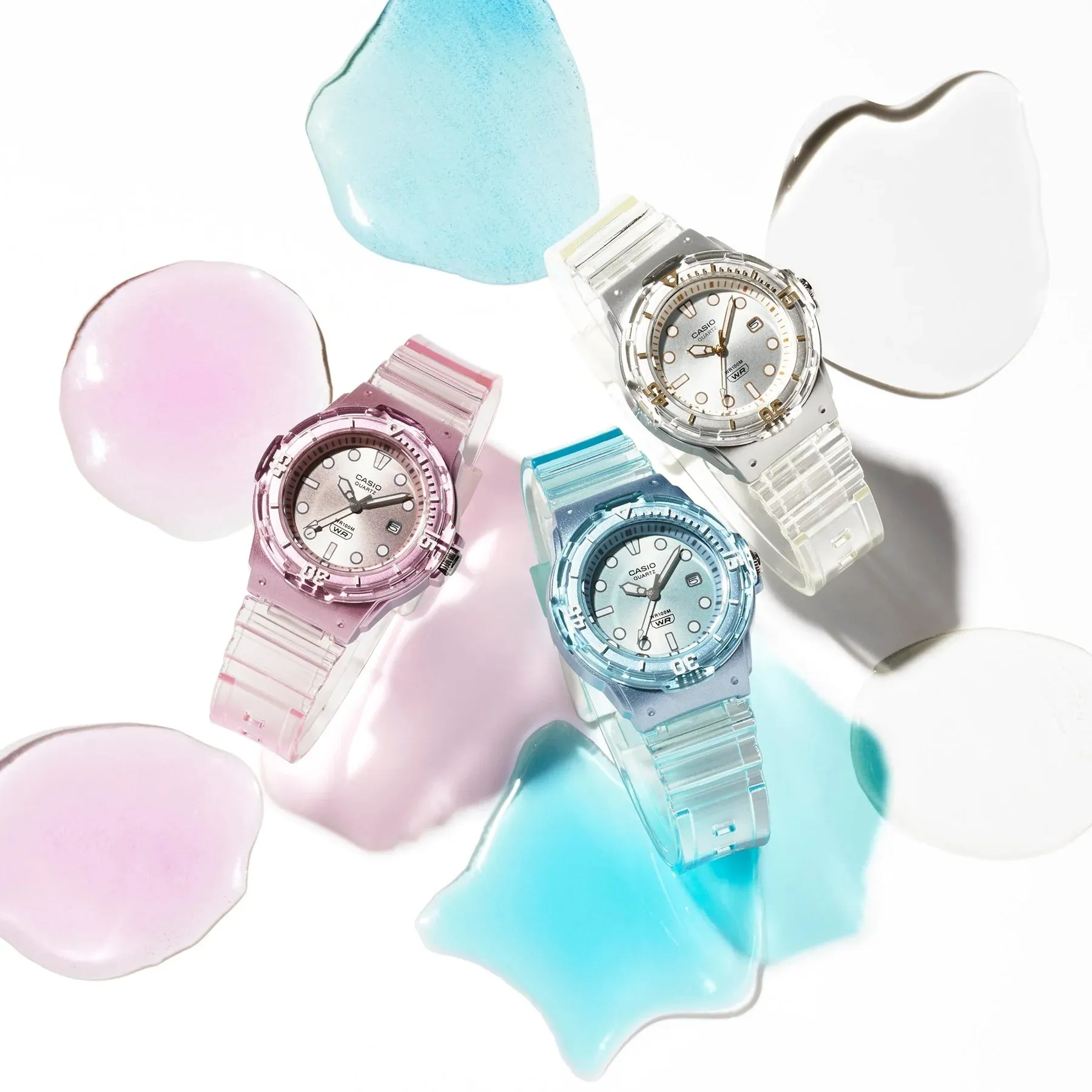 Casio Ladies Ana Transparent Blue Resin Watch