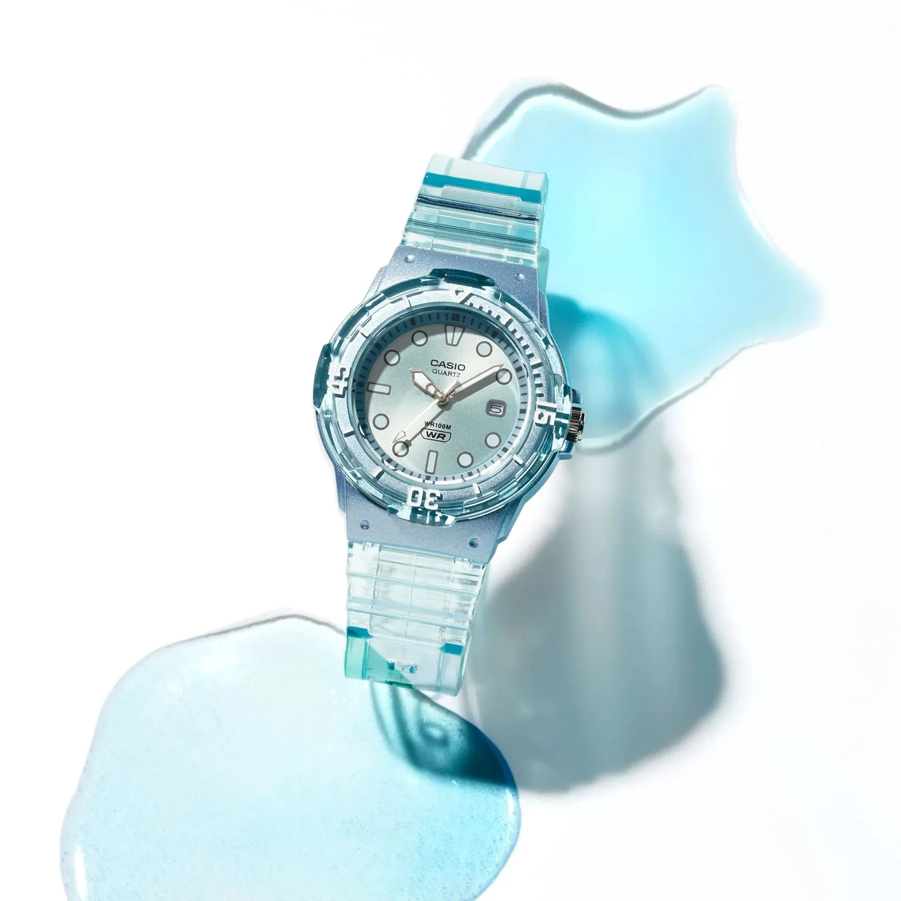 Casio Ladies Ana Transparent Blue Resin Watch