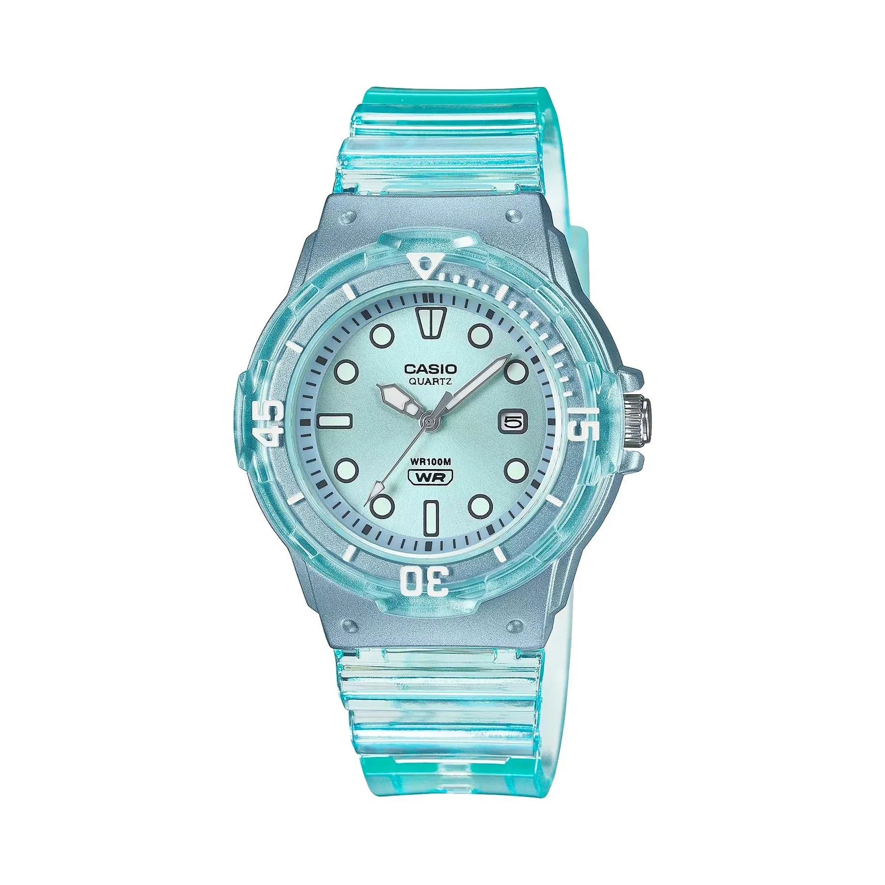 Casio Ladies Ana Transparent Blue Resin Watch
