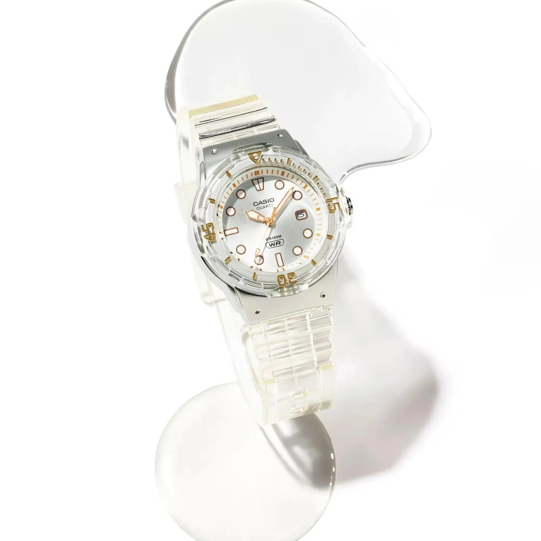 Casio Ladies Ana Transparent White Resin Watch