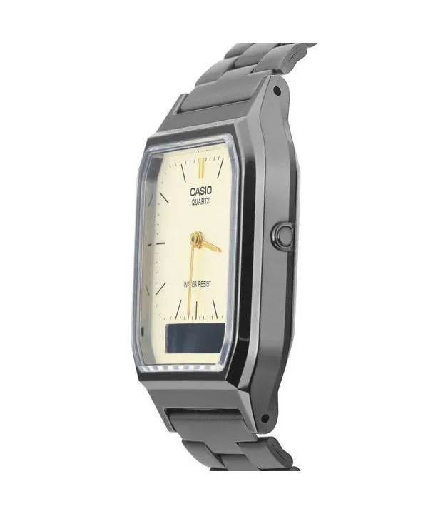Casio Vintage Analog Digital Gray Ion Plated Quartz AQ-230GG-9A Mens Watch