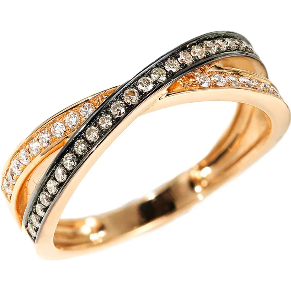 Champagne Diamond Criss Cross Ring