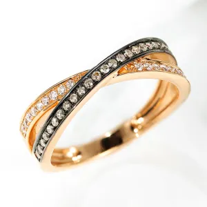 Champagne Diamond Criss Cross Ring