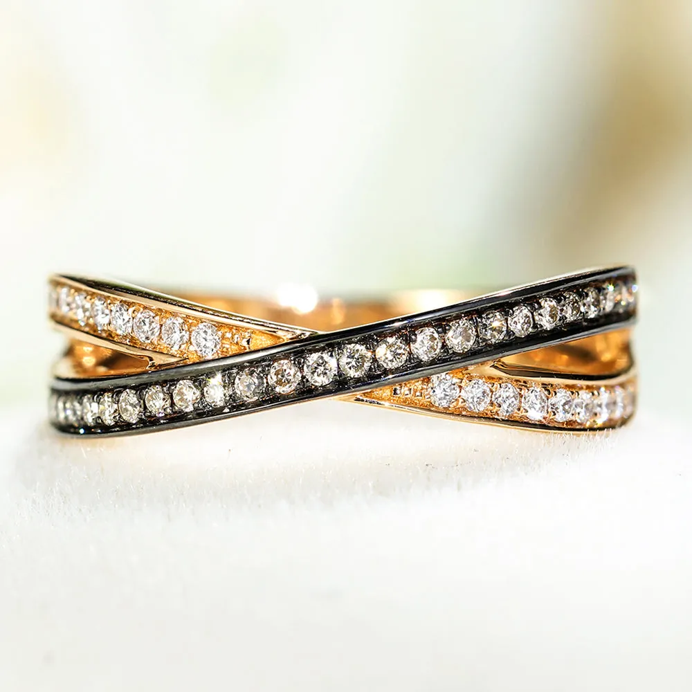 Champagne Diamond Criss Cross Ring