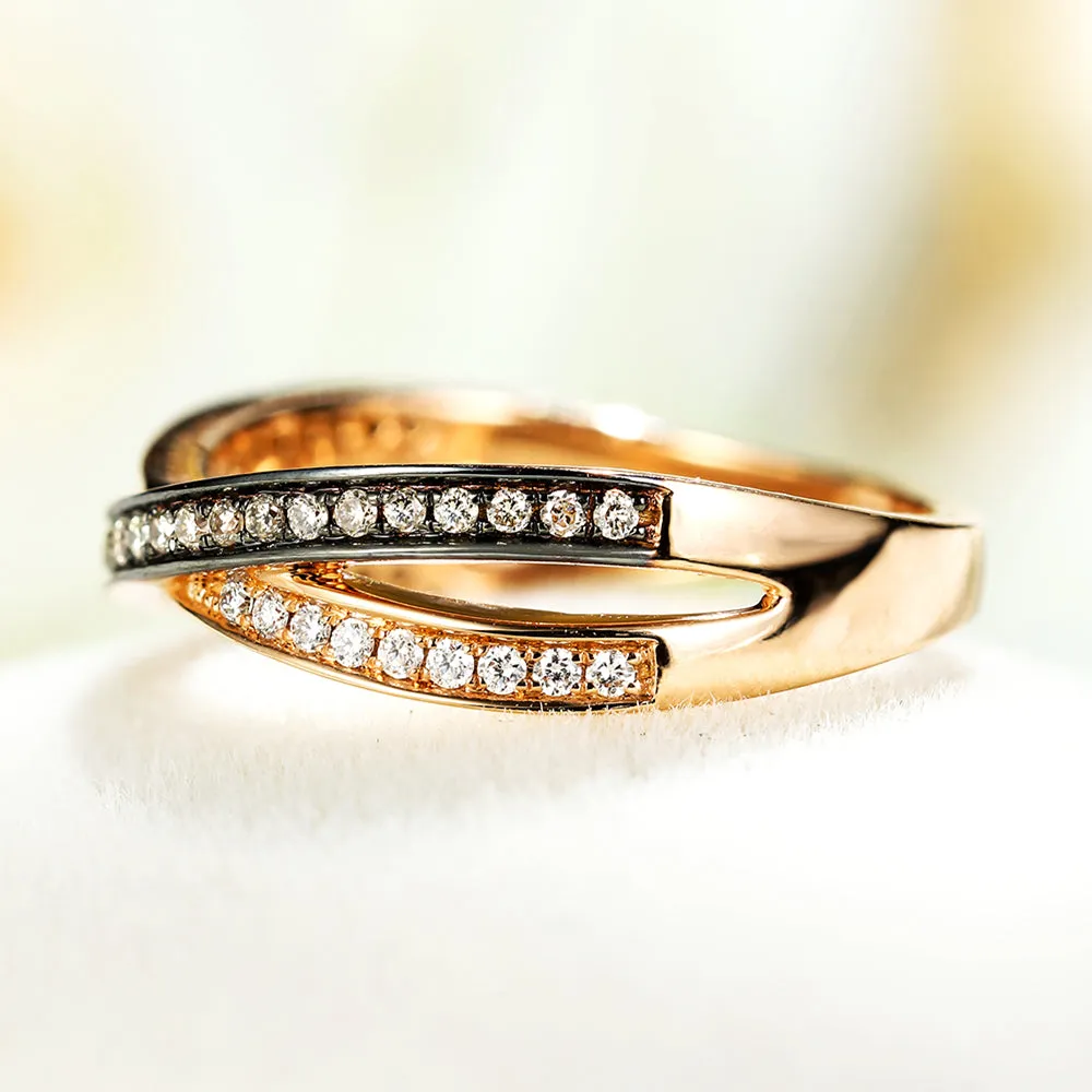 Champagne Diamond Criss Cross Ring