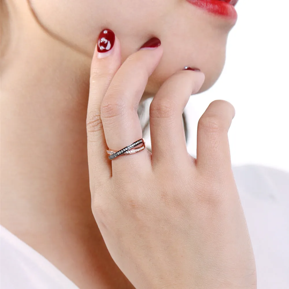 Champagne Diamond Criss Cross Ring